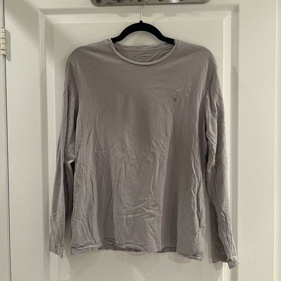 All Saints Long Sleeve Grey Tonic T-shirt - Picture 1 of 3